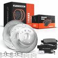 Set of 2 Rear Drilled Brake Rotors with Ceramic Pads for Acura TL (2004–2008)