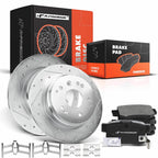 Set of 2 Rear Drilled Brake Rotors with Ceramic Pads for Acura TL (2004–2008)