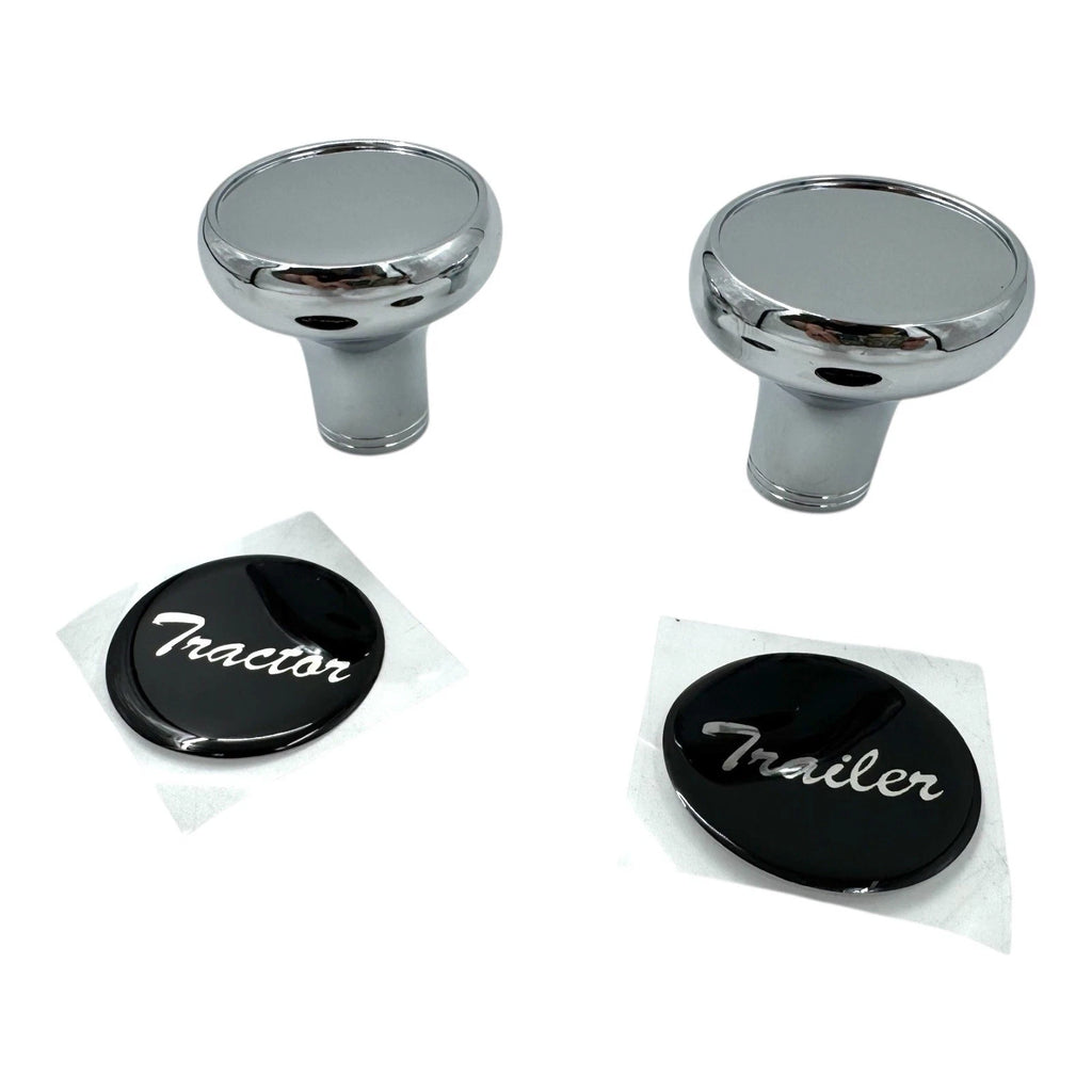 Chrome Deluxe Air Valve Knobs for Peterbilt Kenworth Tractor Trailer (2010–2016)
