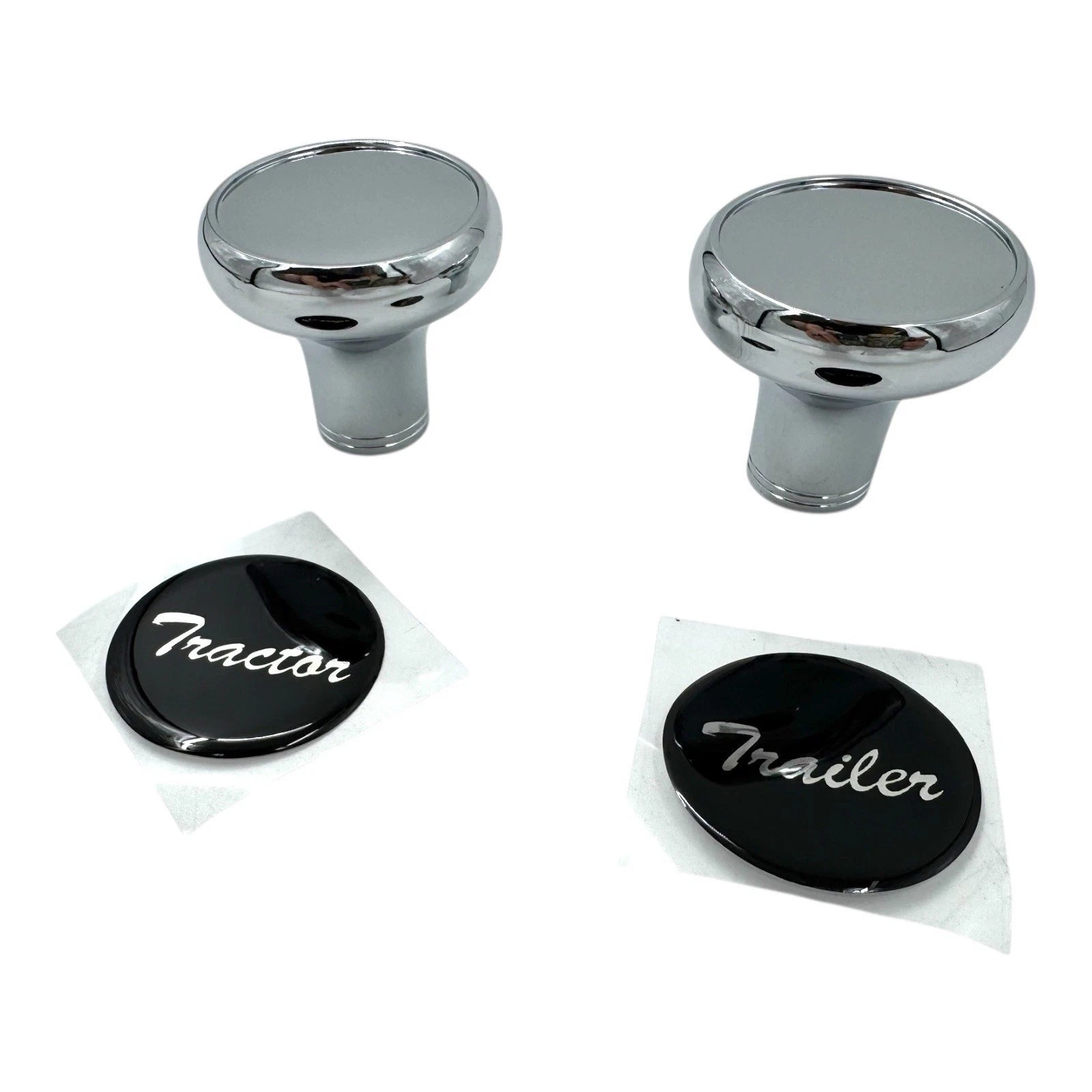 Chrome Deluxe Air Valve Knobs for Peterbilt Kenworth Tractor Trailer (2010–2016)