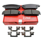 Set of 4 TRW Pro Rear Metallic Slotted Brake Pads w/ Clips for Cadillac Chevrolet GMC