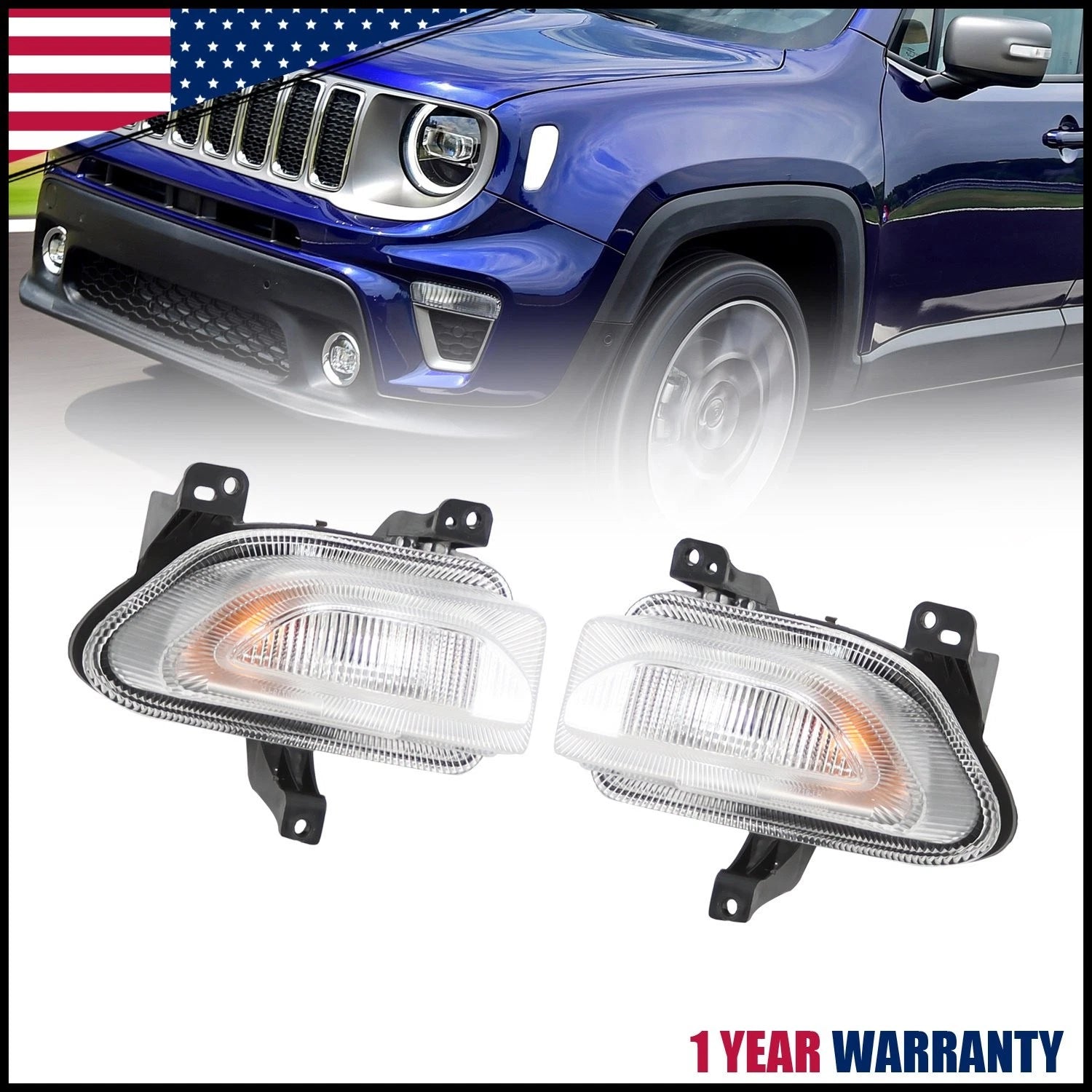Set of 2 Park Turn Signal Lamps for Jeep Renegade (2015–2018)