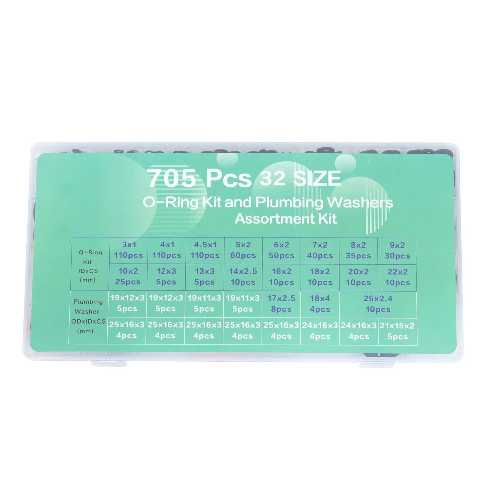 Set of 32 Sealed Gaskets and O-Rings for Automotive Applications