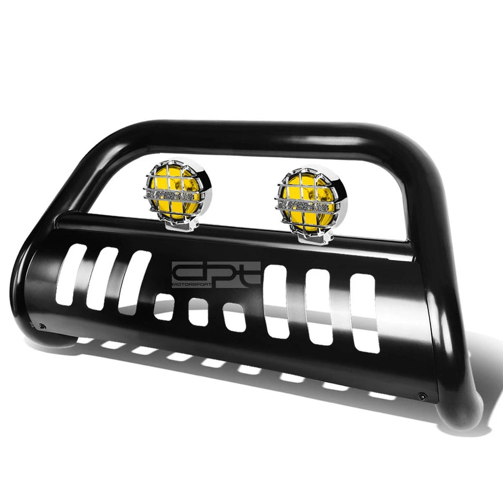 Black Bull Bar Grille Guard with Amber Fog Lights for Ford F250-F550 (2011–2016)