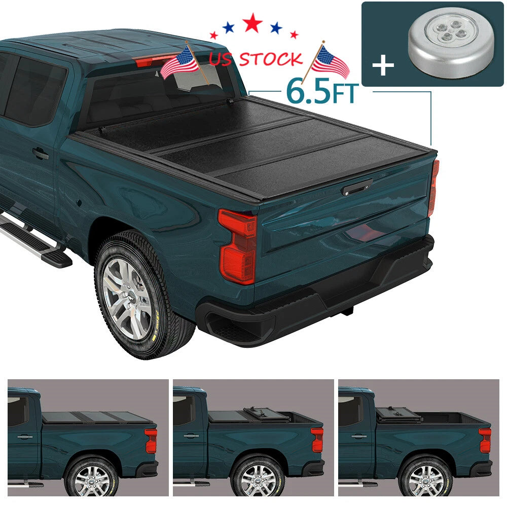 6.5' Tonneau Cover with Light for Chevy Silverado GMC Sierra (2014–2019)