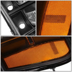 2X Black/Amber Signal Headlight Lamps for GMC Sierra 1500 (2007–2013)