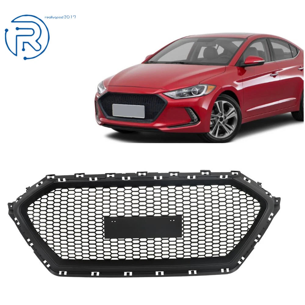 Black Honeycomb Grille for Hyundai Elantra (2017–2018) Front Bumper
