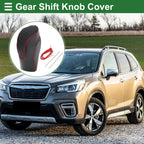 Gear Shift Knob Cover for Subaru Forester (2018–2023) Black Carbon Fiber Red