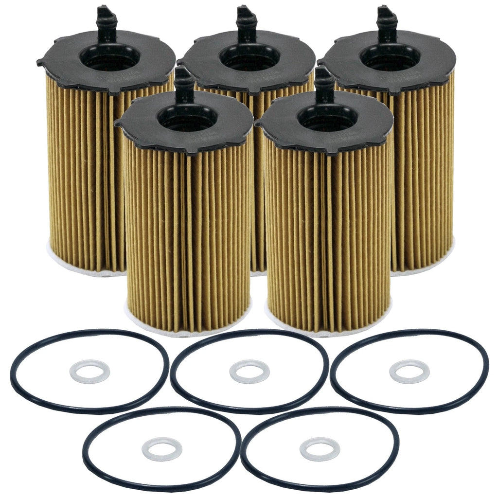 Set of 5 Engine Oil Filters for Hyundai Kia V6 (StdAsp GAS)