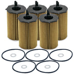 Set of 5 Engine Oil Filters for Hyundai Kia V6 (StdAsp GAS)