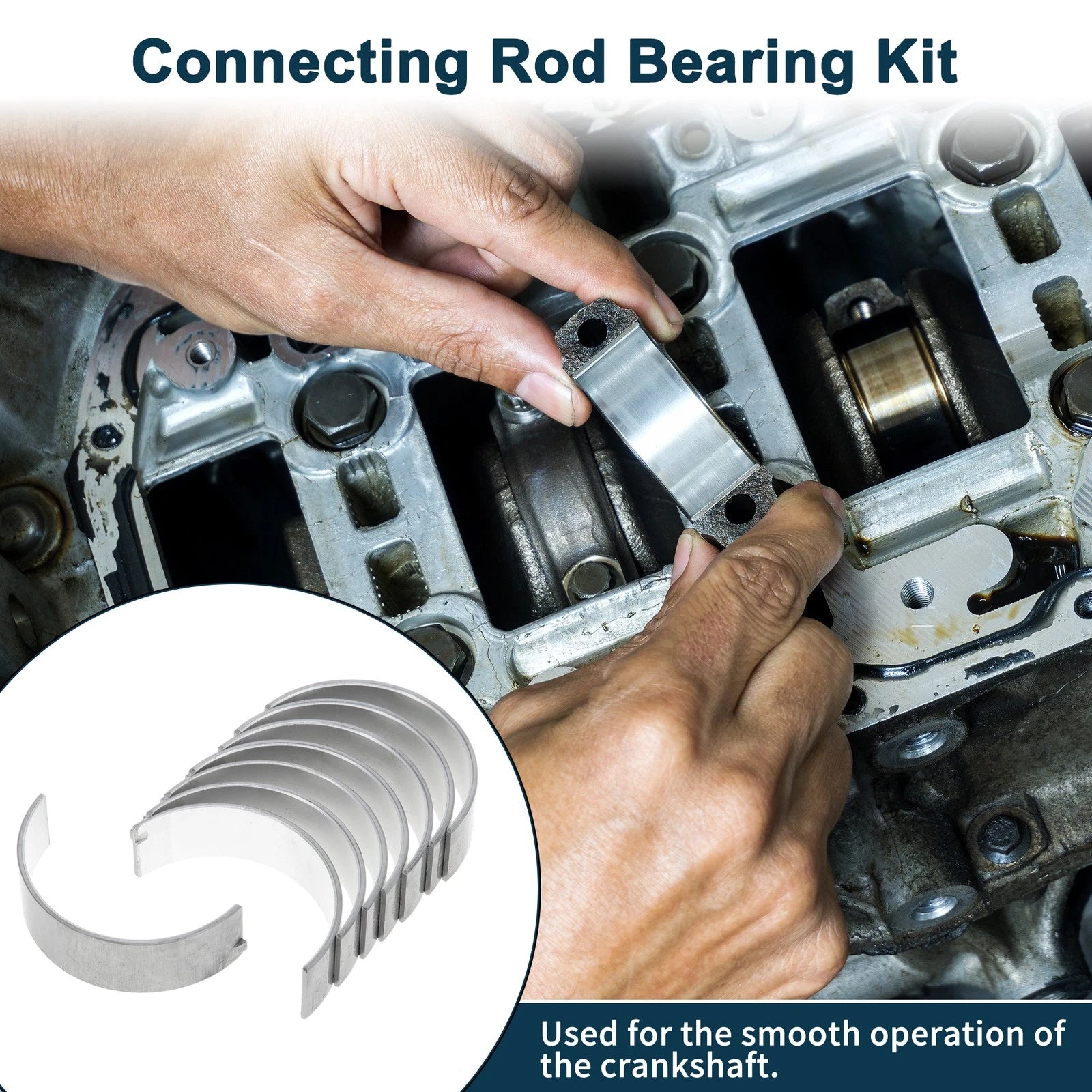 Set of 8 Connecting Rod Bearings for Kia Soul (2014–2023) No.230602E100