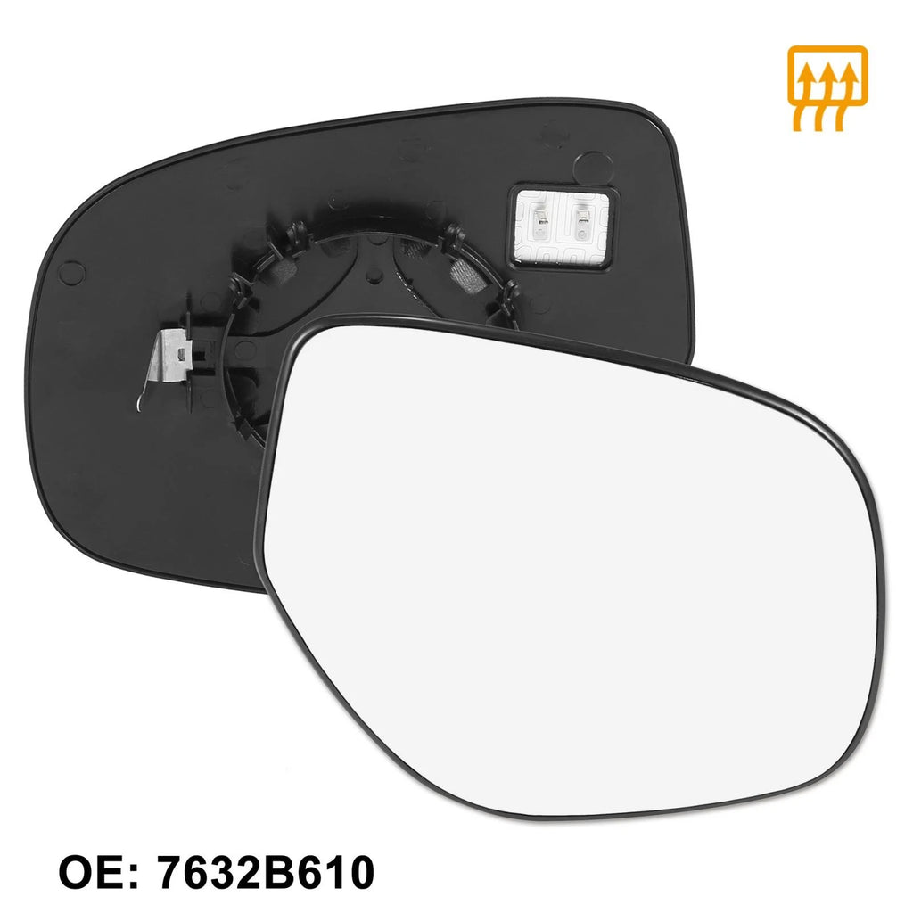 Right Side Heated Mirror Glass with Backing Plate for Mitsubishi Outlander (2003–2021)