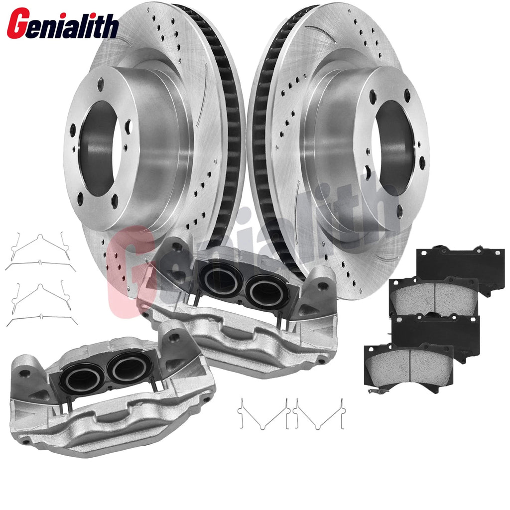 Front Brake Calipers Pads & Drilled Rotors for Toyota Sequoia Tundra (2015–2022)