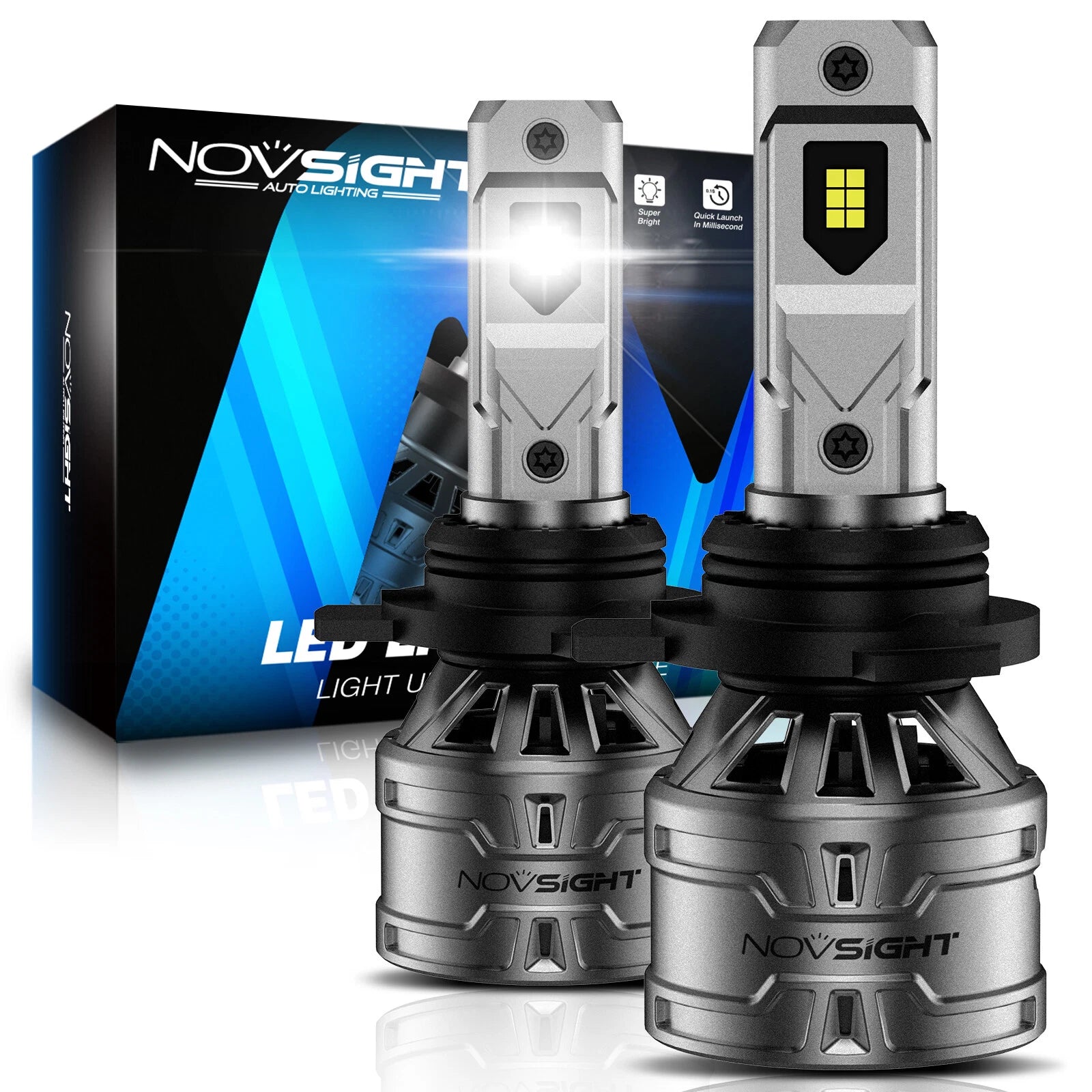 2X Novsight 9012 HIR2 LED Headlight Bulb 6500K 4400LM for