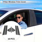 10 Pcs Door Pillar Window Trim for Mazda 6 (2009–2013) Carbon Fiber Black