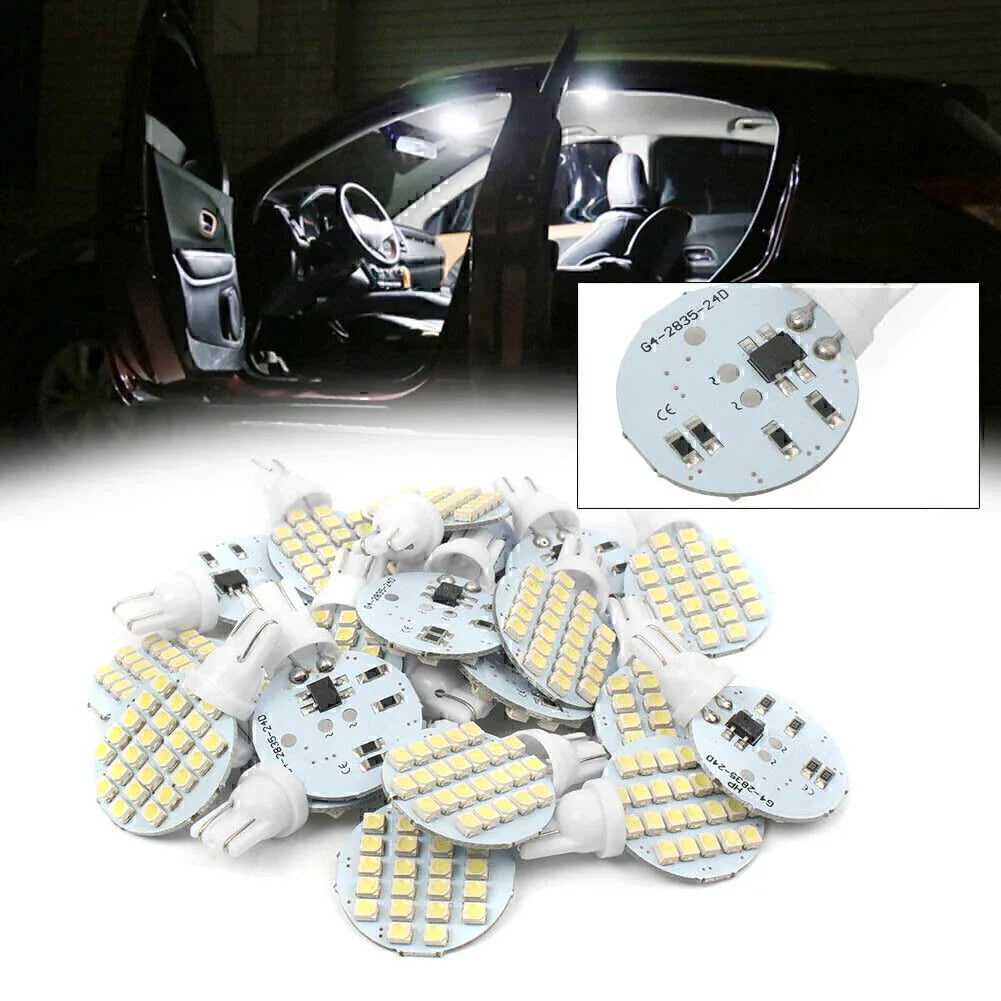 20 x T10/921/194 24SMD LED Cold White Interior Lights for RV Trailers