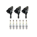 Set of 3 Ignition Coils & 6 NGK Platinum Spark Plugs for Hyundai Santa Fe (2001–2006)