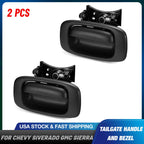 Set of 2 Tailgate Door Handle & Bezel for Chevy Silverado GMC Sierra (1999–2007)