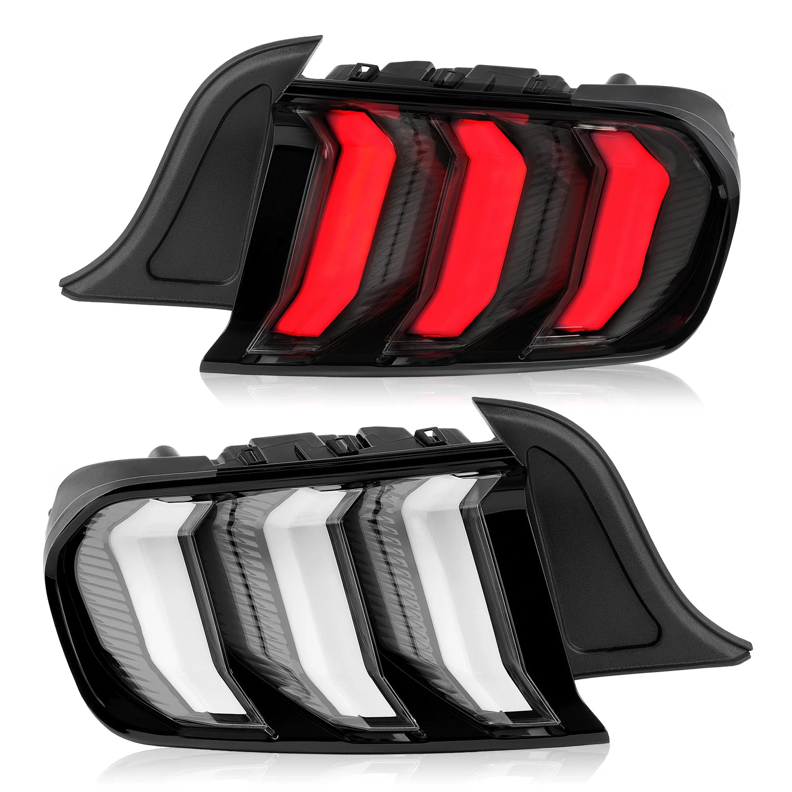 Clear LED Sequential Tube Tail Lights for Ford Mustang (2015–2023)