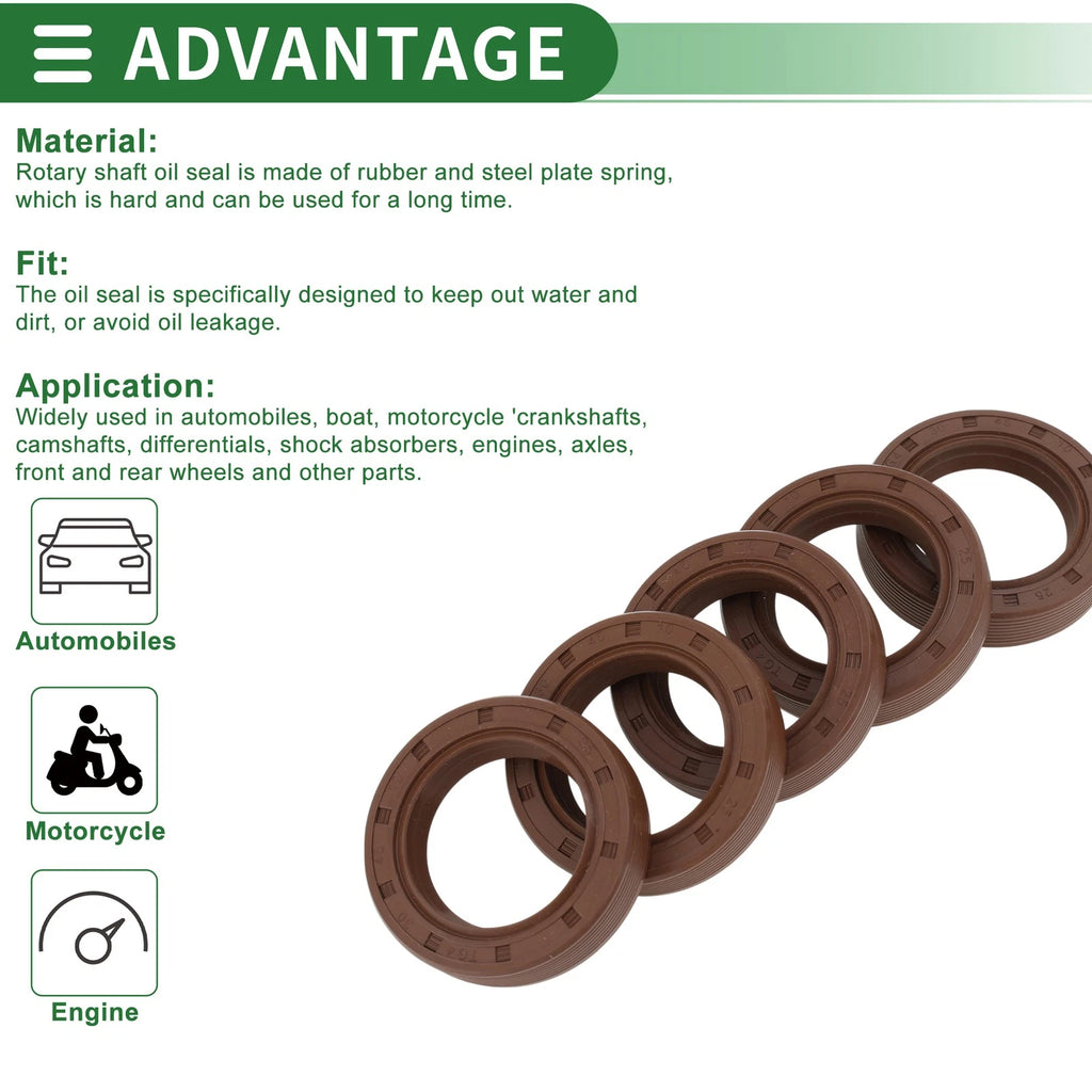 Oil Seal FKM Rubber 30x45x10mm for Various Models (5 Pcs)
