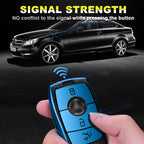 2Pcs TPU Leather 3-Button Keyless Entry Key Shell for Mercedes (2000-2025)