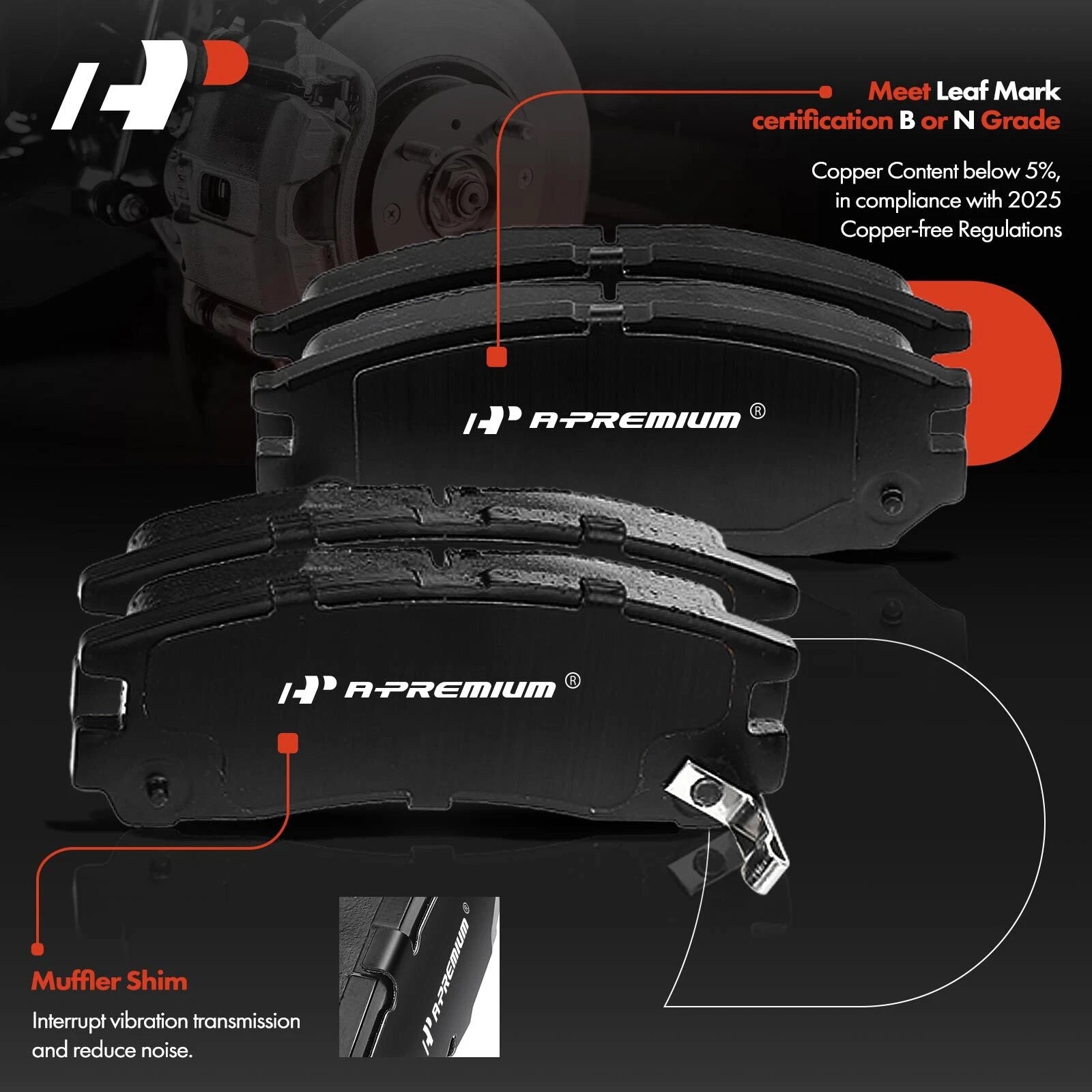 Front & Rear Disc Brake Rotor & Ceramic Pad for Mitsubishi Eclipse (2000-2005)