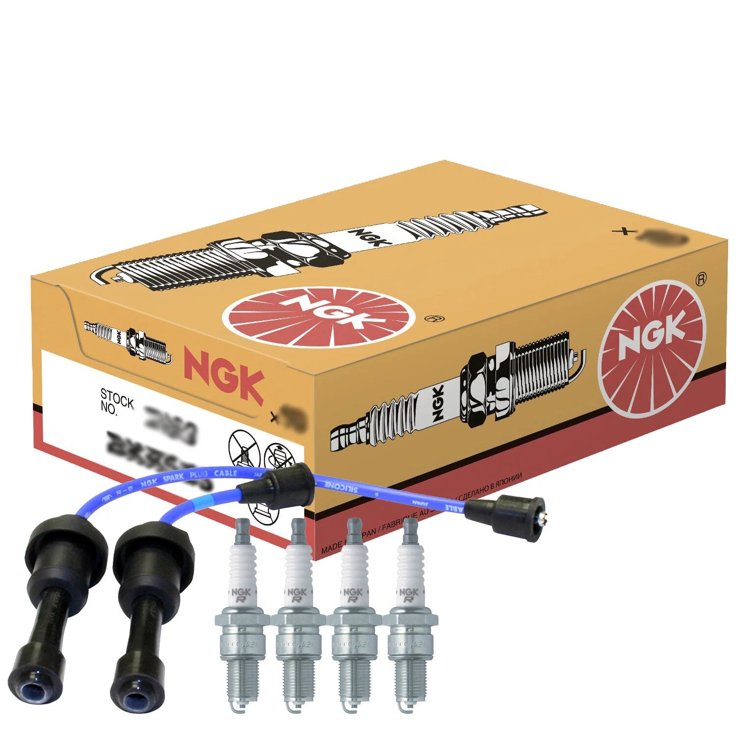 Set of 4 NGK Standard Spark Plugs for Hyundai Santa Fe, Kia Optima (2013–2019)