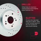 Front and Rear Drilled Rotors for 2012-2014 Honda CR-V (Ceramic Pads)