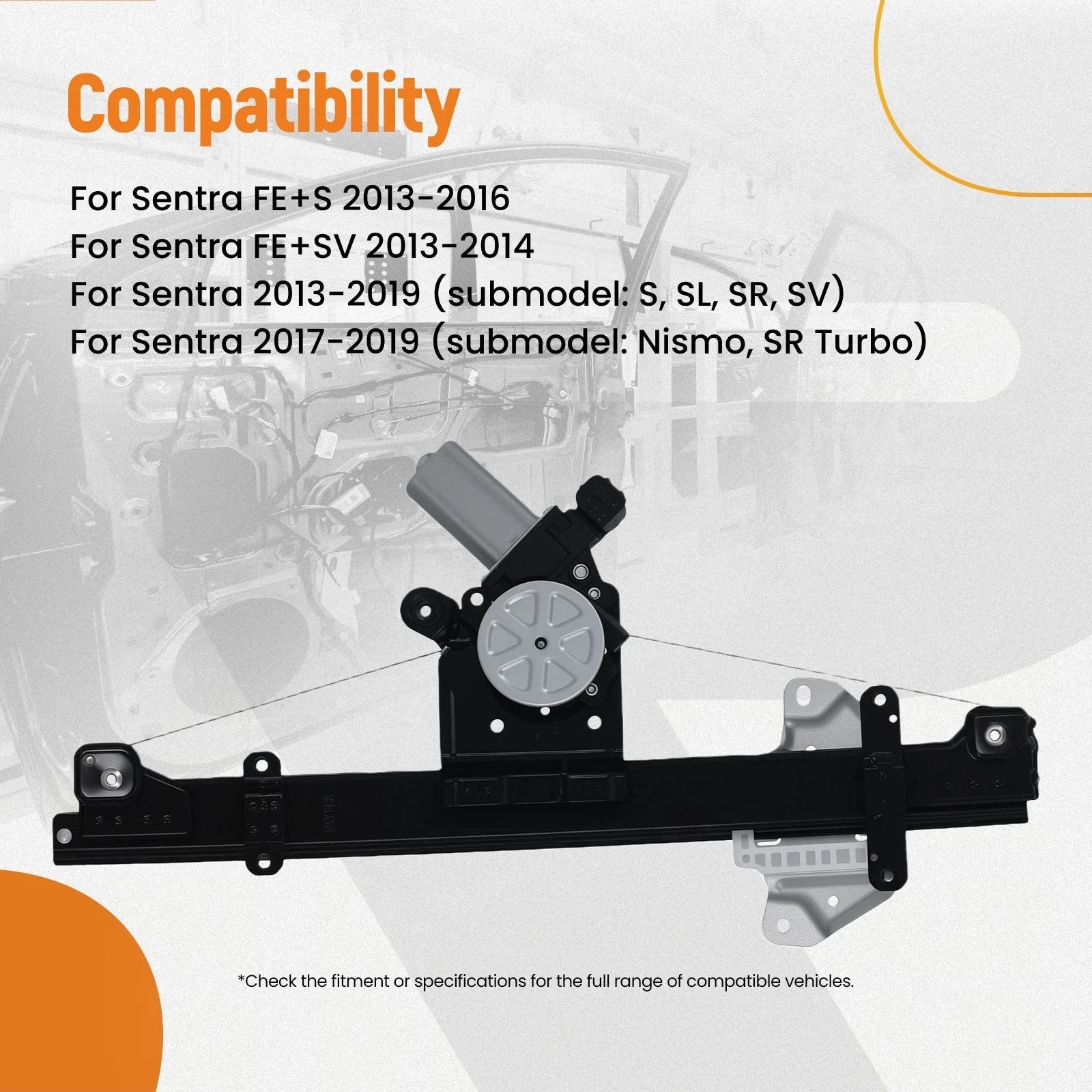 Front Left Window Regulator w/Motor for Nissan Sentra (2013–2019) 807213SG0A