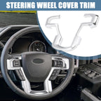 Steering Wheel Trim Cover for Ford F150 (2015–2019) Silver Tone