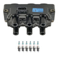 Set of 1 Ignition Coil & 6 Iridium Spark Plugs for Audi A4 A6 (1996–2005)