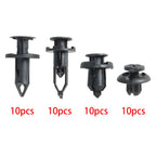 Set of 40 Black Plastic Rivets Fasteners for Universal Automobiles