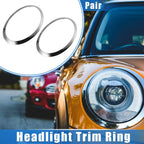 1 Pair Headlight Trim Ring for BMW Mini F55 (2014–2021) Silver Tone