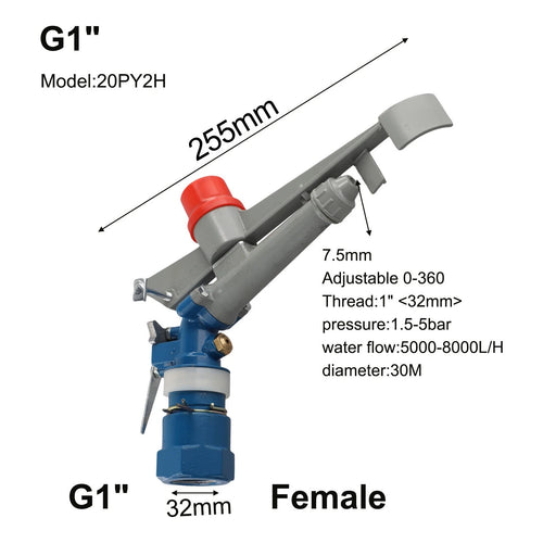 1 Inch Zinc Alloy Irrigation Sprinkler for Garden and Agriculture