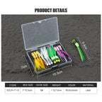 12pcs Jig Head Fishing Lures with Feathered Tail and 3D Eyes