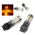 T25 3157 Dual-Color Switchback 66 SMD Bulbs for Turn Signal Light 12V