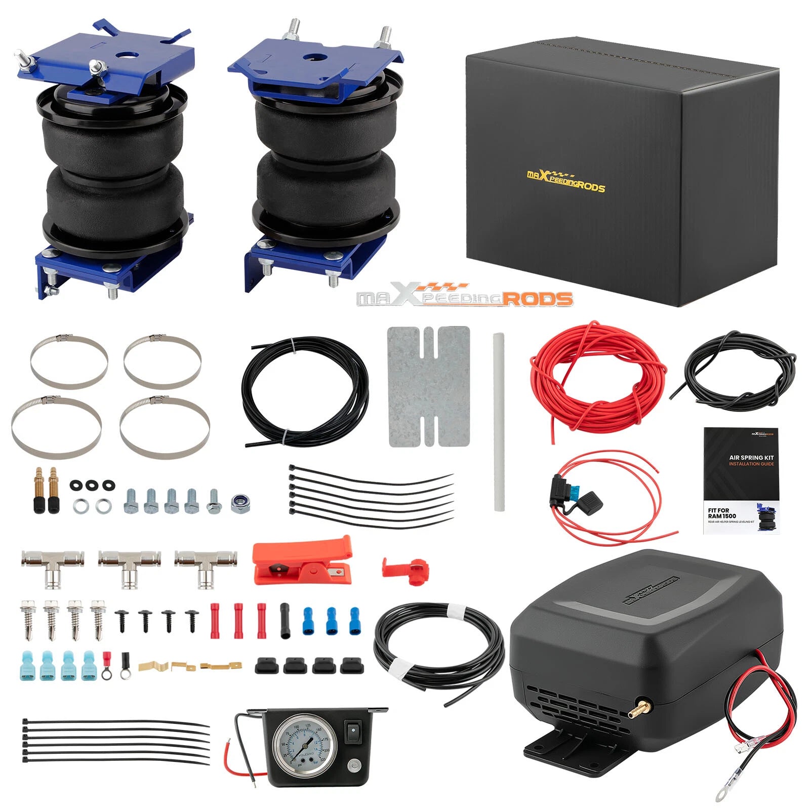 Air Suspension Helper Spring + Compressor Kit for Ram 1500 (2011–2023)