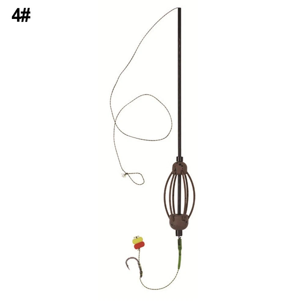 Hollow Design Carp Fishing Feeder Rig with 4, 6, 8 Hooks