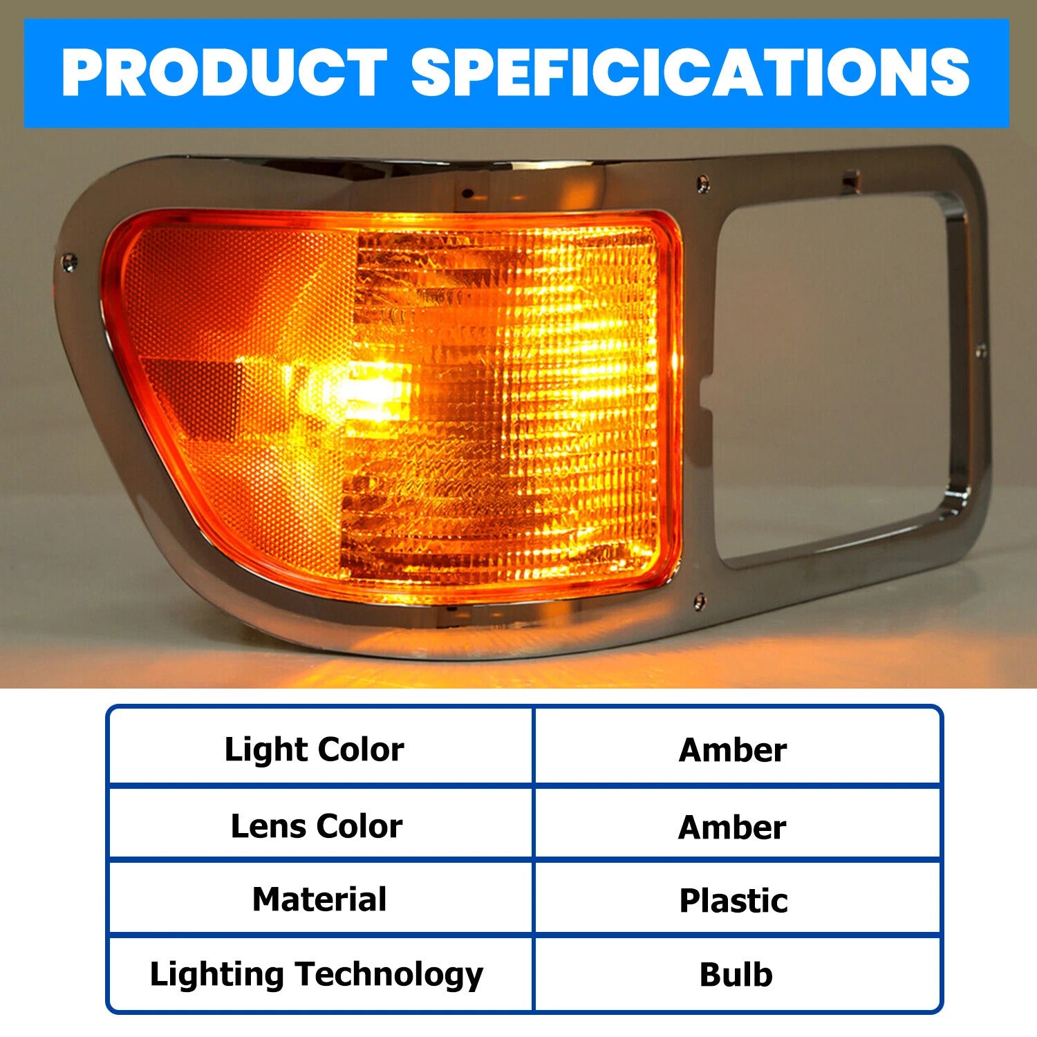 Passenger Side Headlight Bezel with Bulb for Ford F650 F750 (2000-2015)