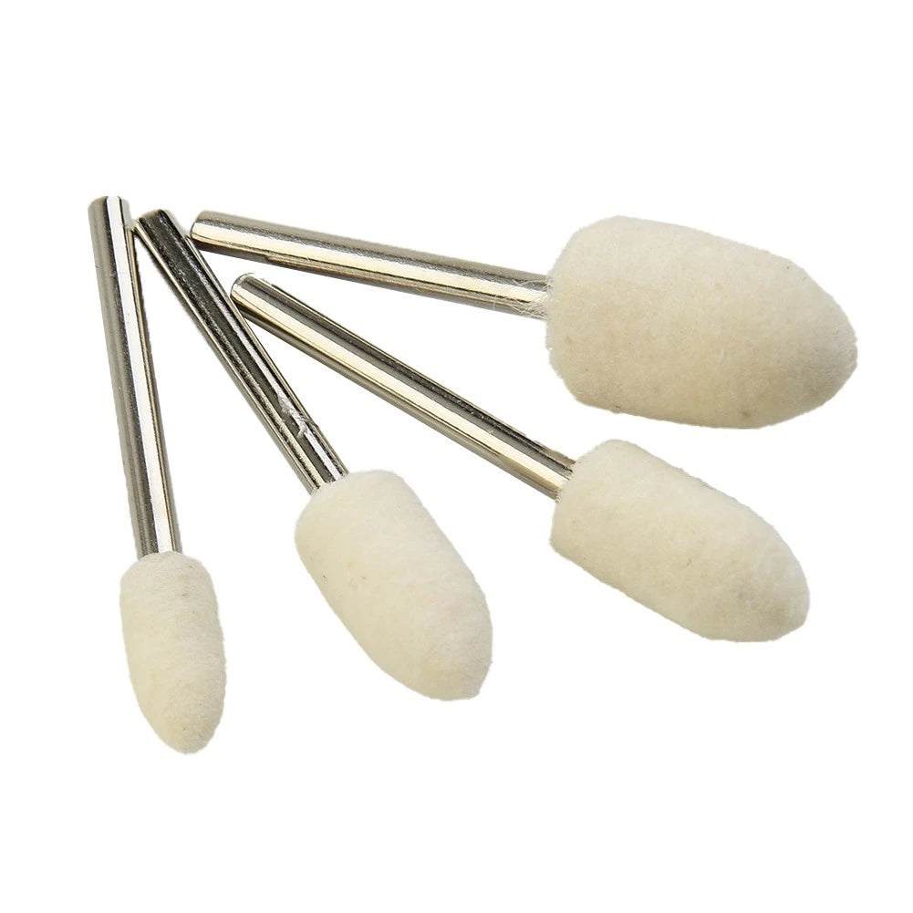 Set of 20 Wool Buffing Wheels for Polishing (4-12mm)
