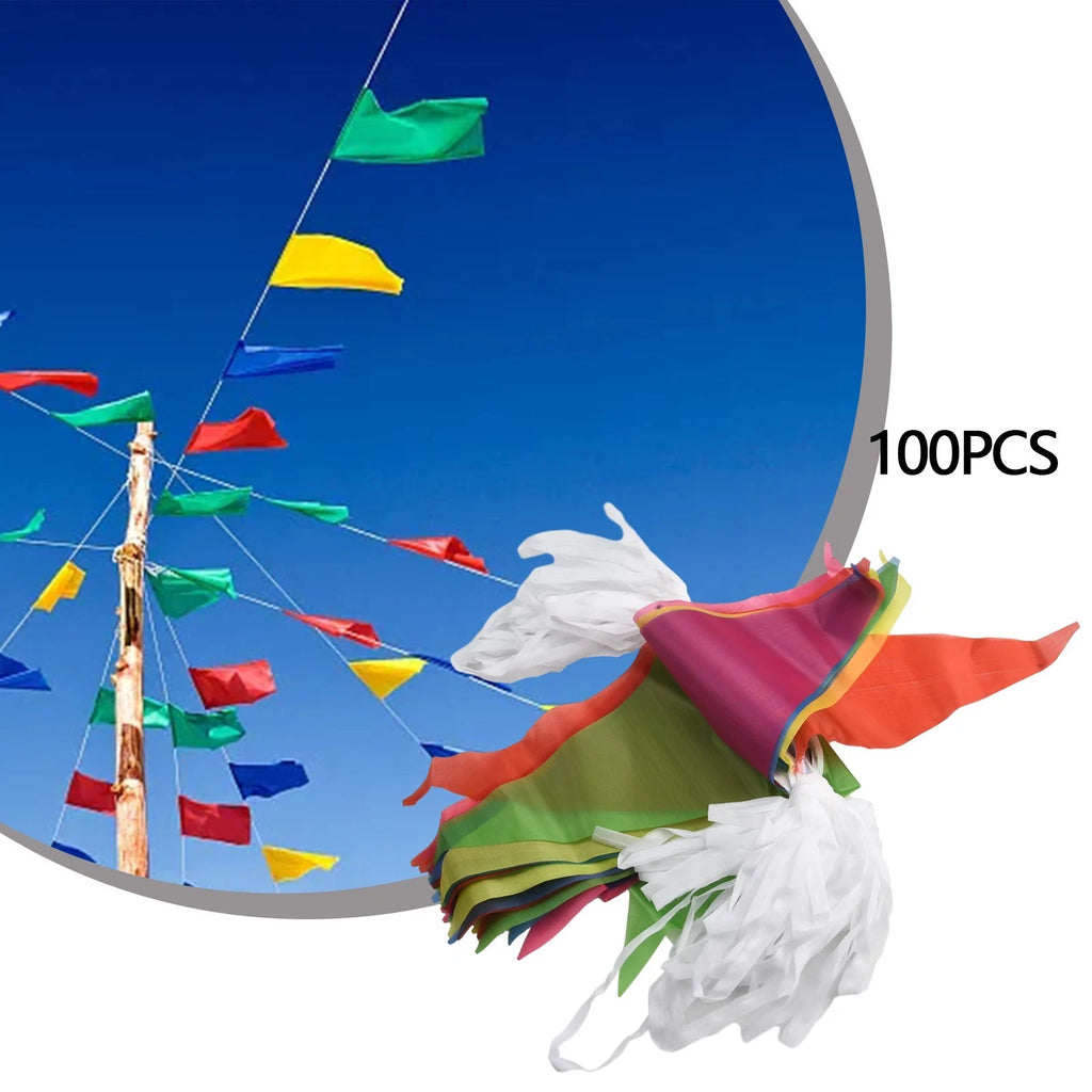 Flags Decoration Set of 100 for Outdoor Use (14x21cm)