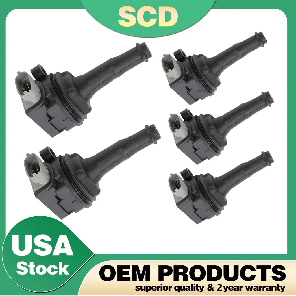 Set of 5 Ignition Coils for Volvo S40 S60 V50 V60 V70 XC60 XC70 C30 (2004–2016) UF517