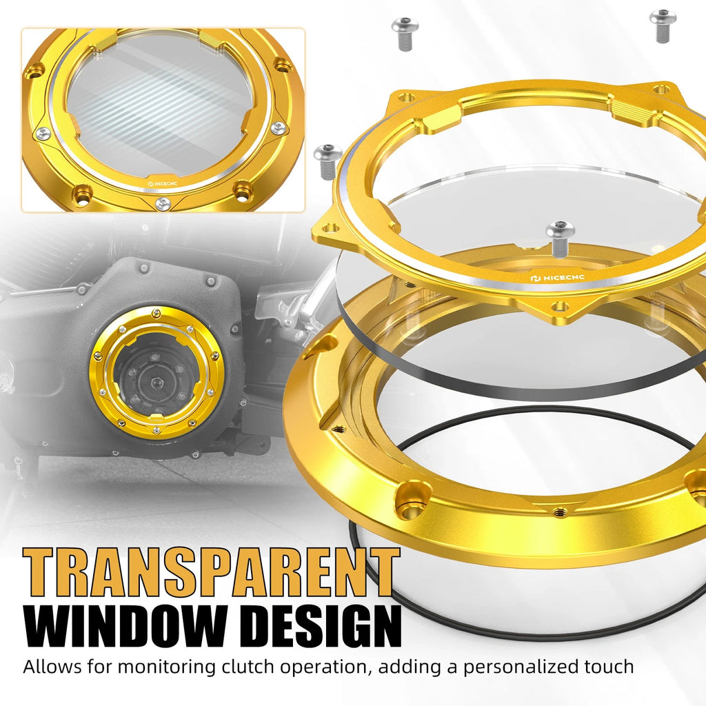 Clear Clutch Cover Derby Cover for Harley Dyna Super Glide FXD (1999–2010)