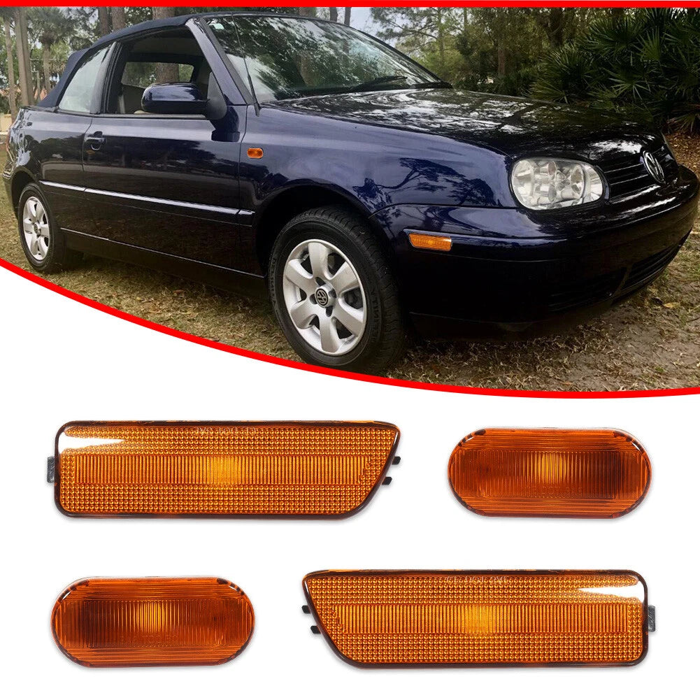 Set of 4 Amber Front Bumper Side Marker Lights for VW Golf Jetta (1999–2006)