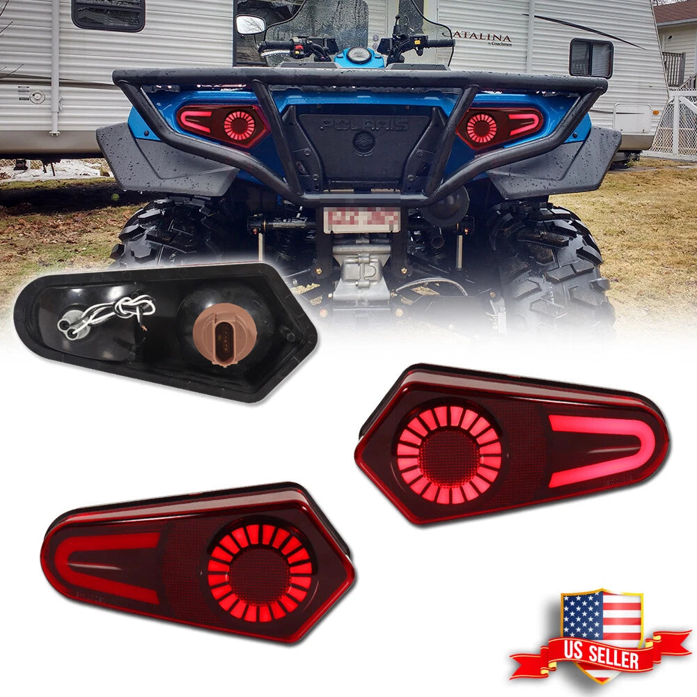 2X Red Lens LED Tail Lights for Polaris Sportsman 500 570 800 850 1000 (2009–2022)