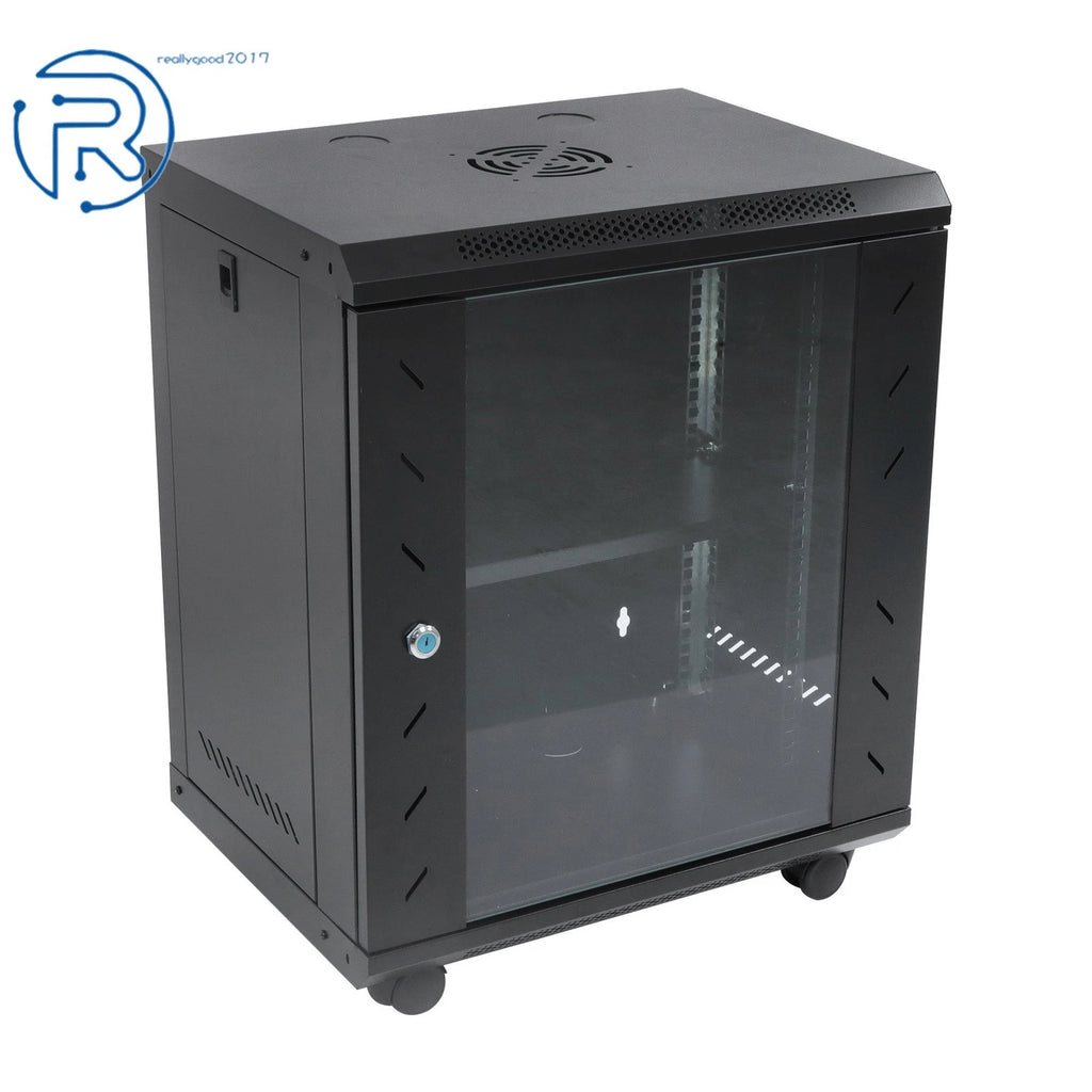12U Wall Mount Server Rack Enclosure for Network Equipment (Max Depth 15.5")