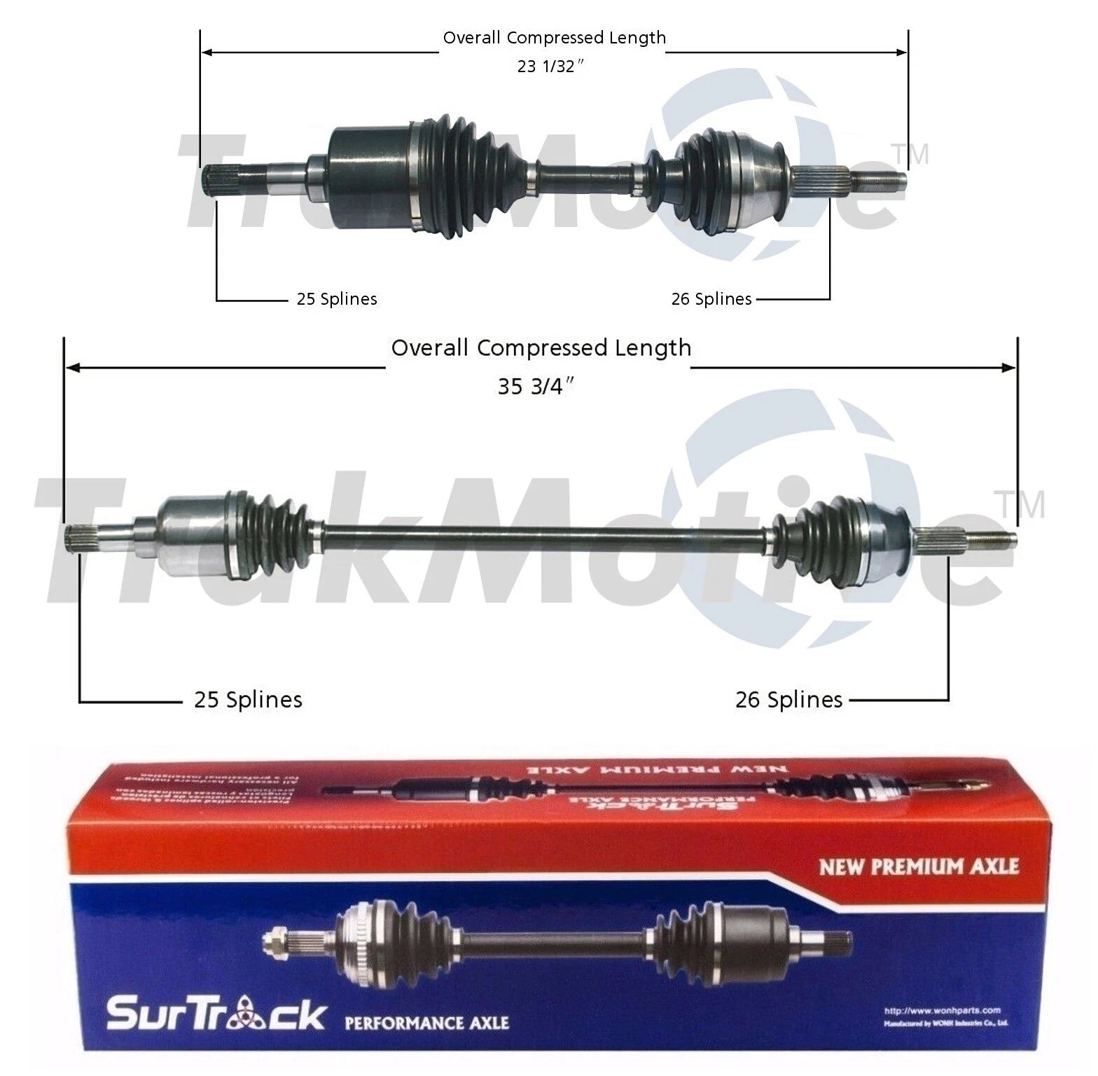 Set of 2 Front CV Axle Shafts for Ford Tempo Mercury Topaz (1984–1994)