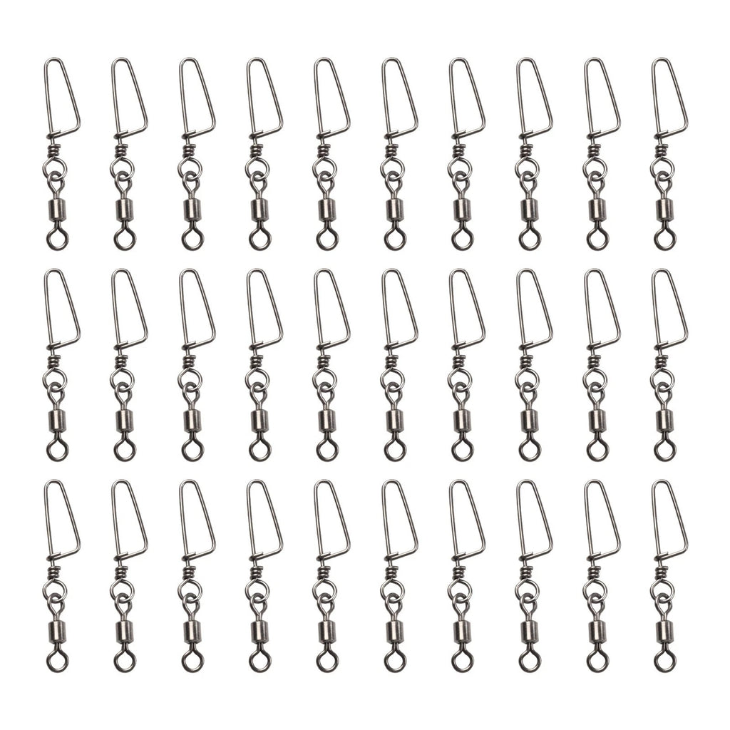 30 Pc Stainless Steel Fishing Swivels Fishing Line Connector