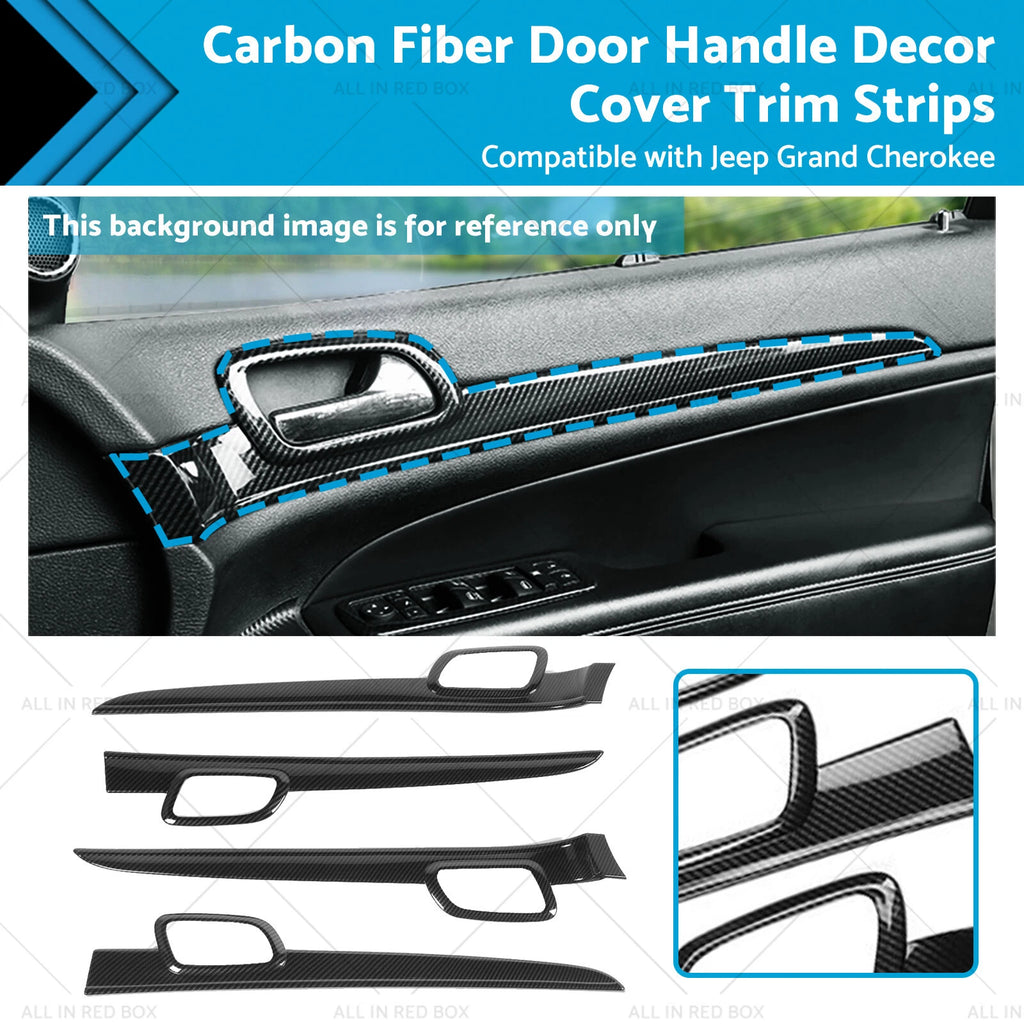 Carbon Fiber Door Handle Decor Strips for Jeep Grand Cherokee (2011–2020)