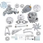 Aluminum Pulley Bracket Kit for SBC Chevy Alternator Power Steering (Long)